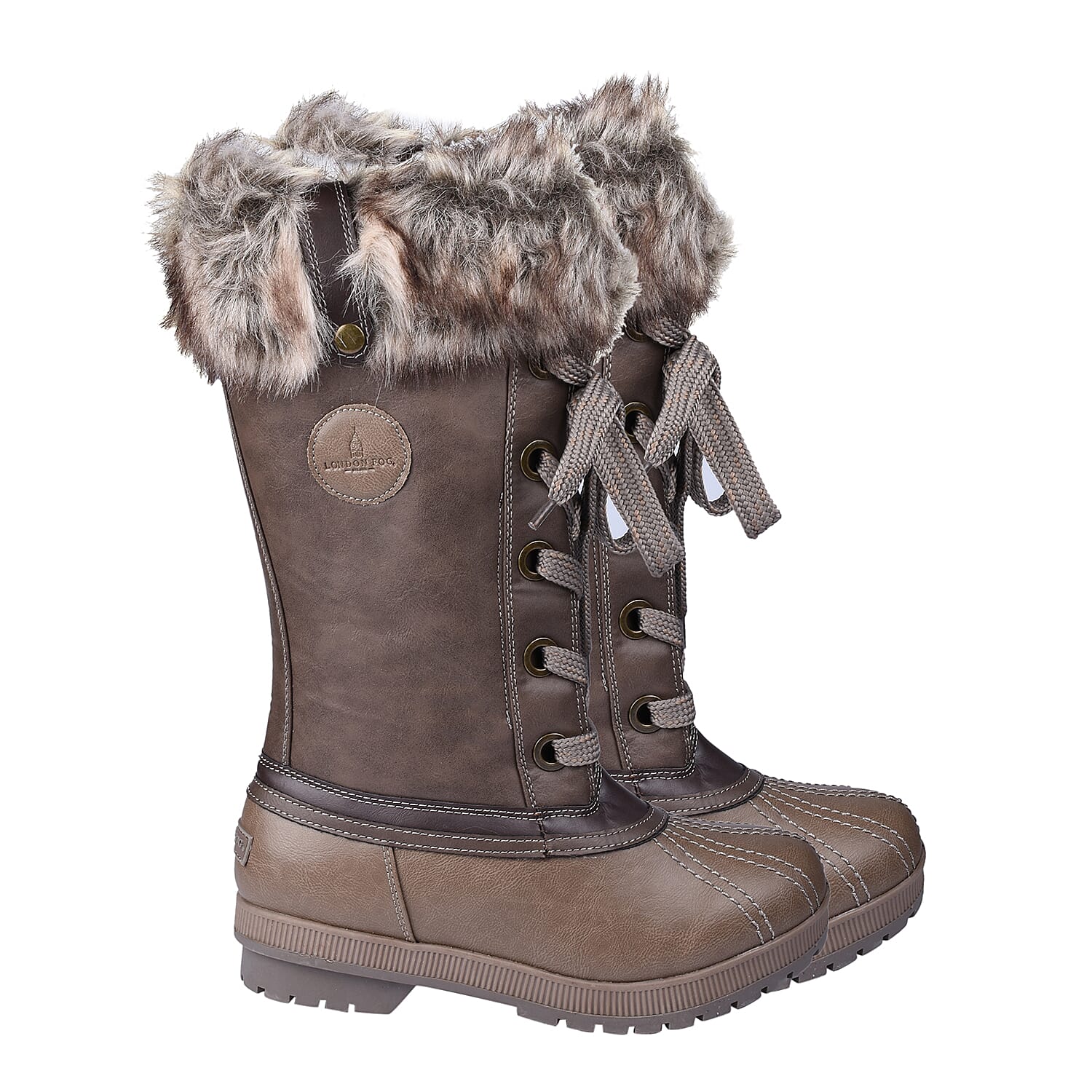London Fog Womens Winter Boots - Brown and Cognac (Size 7)