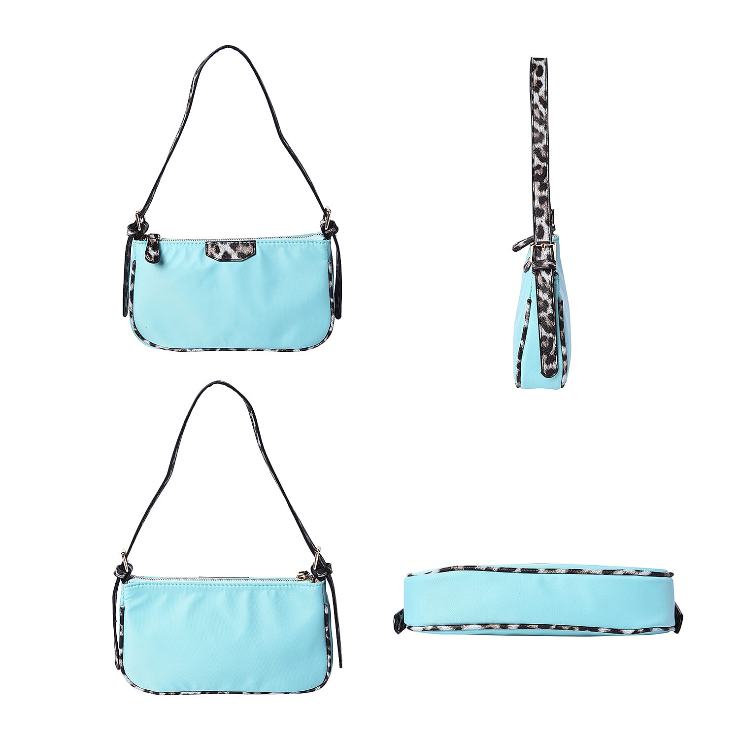 Hobo Bag Color Mint blue Size Profile Hobo bag  Wall (exterior) Nylon Lining (Interior) polyester  Pockets (exterior) zipped-1 Pockets (interior) zipped-1 slip-1 Measurement 