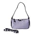 Hobo Handbag Leopard Pattern Border and Handle with Shoulder Strap - Grey