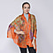 DOD - LA MAREY 100% Mulberry Silk Bohemian Pattern Womens Scarf - Orange