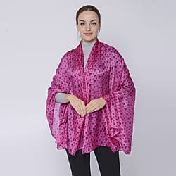 LA MAREY Mulberry Silk Printed Scarf - Pink