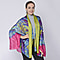 LA MAREY Mulberry Silk Printed Scarf - Yellow, Blue and Pink
