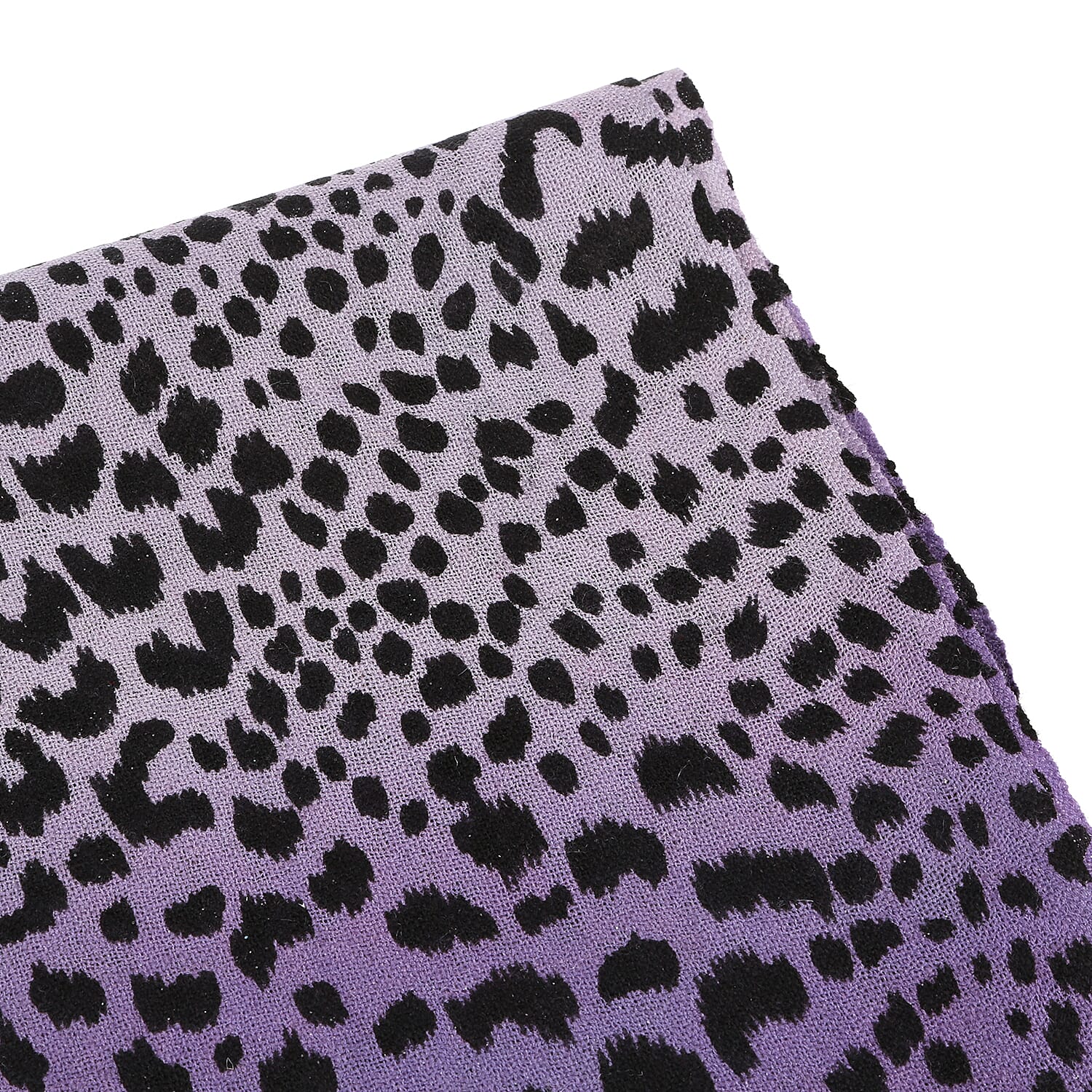100% Merino Wool Leopard Print Scarf - Purple