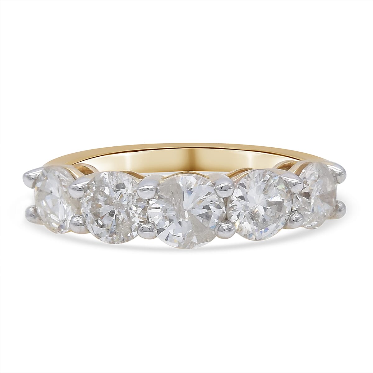 NY Close Out 14K Yellow Gold Natural White Natural Diamond (I1-I2-G-H) Ring 1.75 Ct.