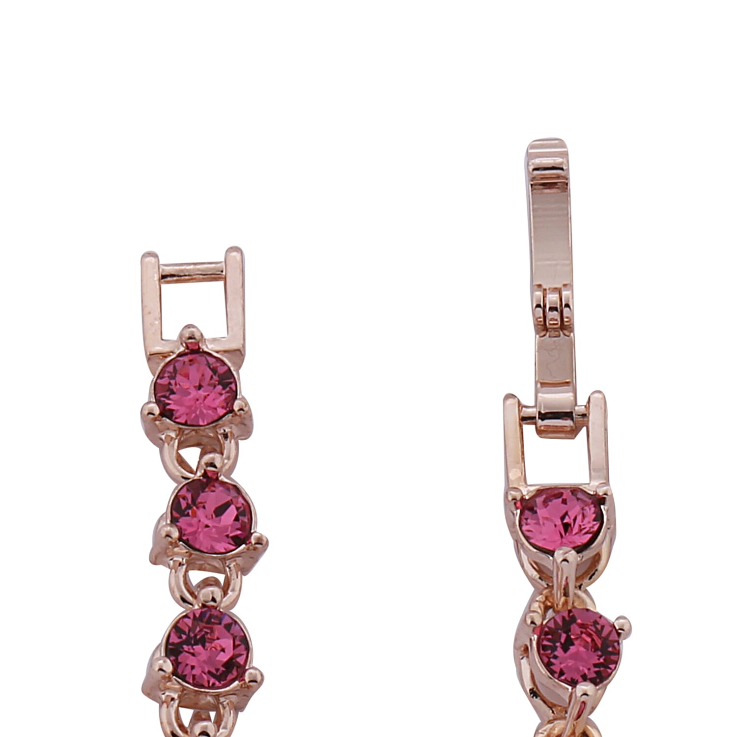 Biggest Close Out- Eternity  Pink Crystal Tennis Bracelet (Size 7.25) in Rose Gold Tone