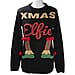 Knitted Sequin Xmas Elf Ladies Jumper (Size M/ 10-12) - Black