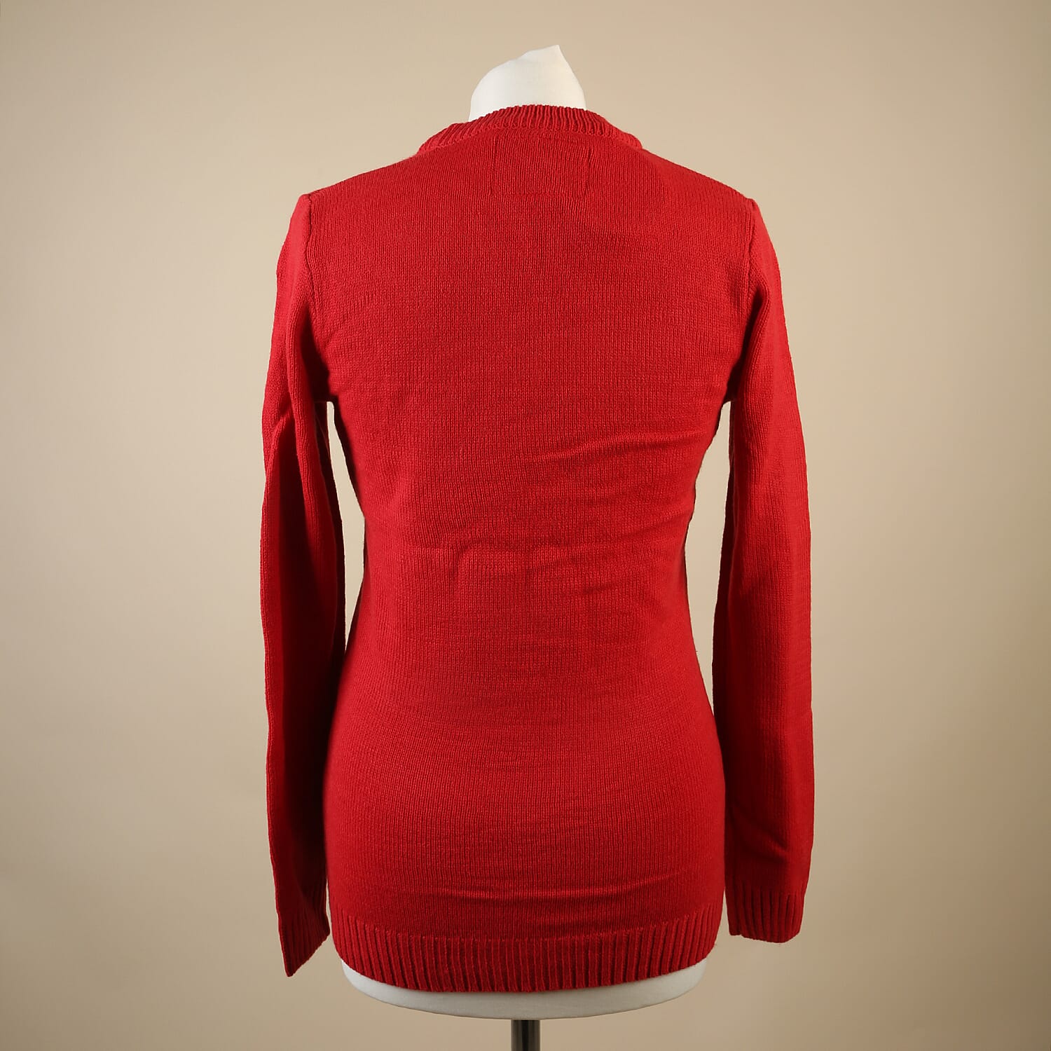 Knitted Sequin Xmas Elf Ladies Jumper (Size S/ 8-10) - Black