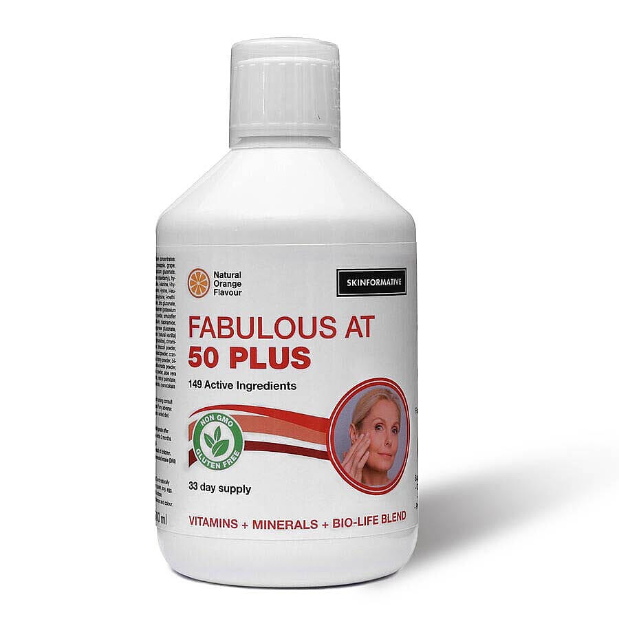 SkinFormative- Fabulous at 50 Plus - Natural Orange Flavour (500ml) 149 Active Ingredients - 33 Doses