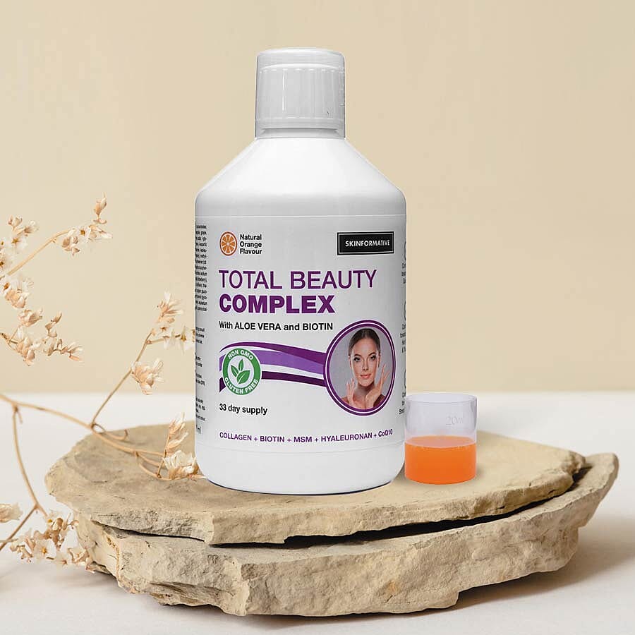 Skin Formative- Total Beauty Complex with Aloe Vera and Biotin Collagen - Natural Orange Flavour (500ml)