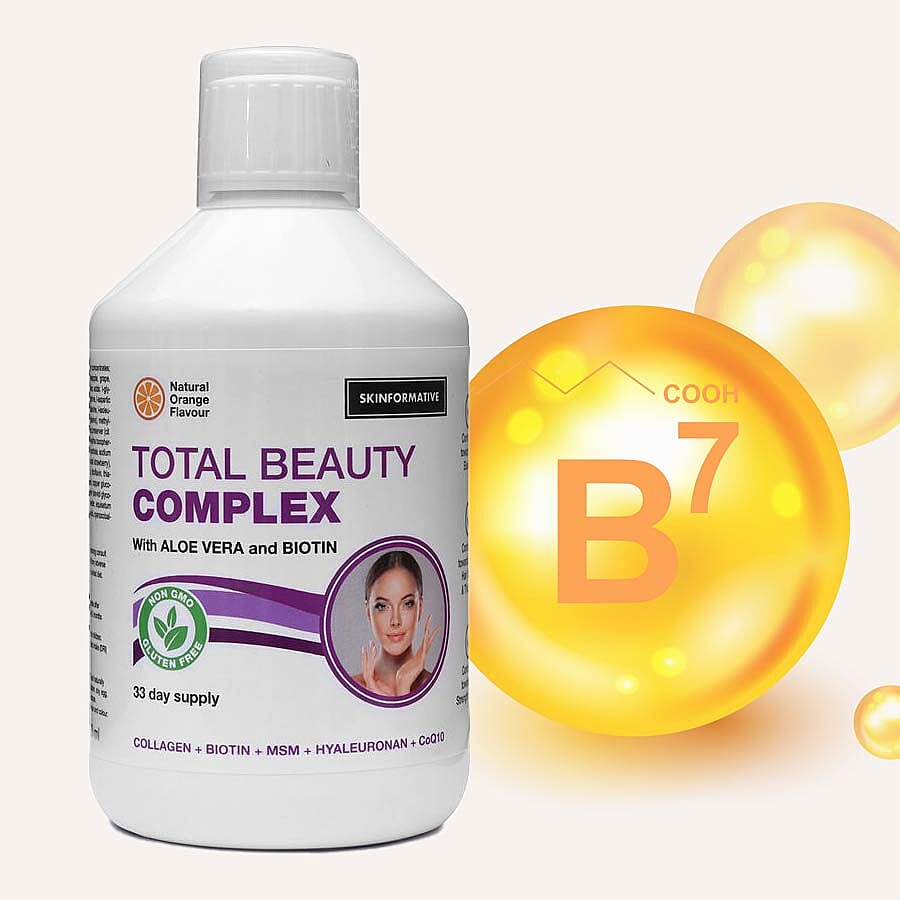 Skin Formative- Total Beauty Complex with Aloe Vera and Biotin Collagen - Natural Orange Flavour (500ml)