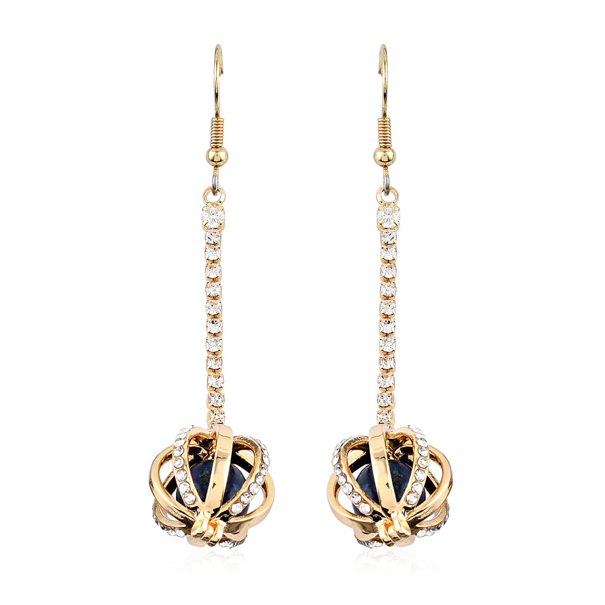 One Time Deal - Multi Agate Interchangeable Lever Back Lamp Earrings in Gold Tone 110.00 Ct.