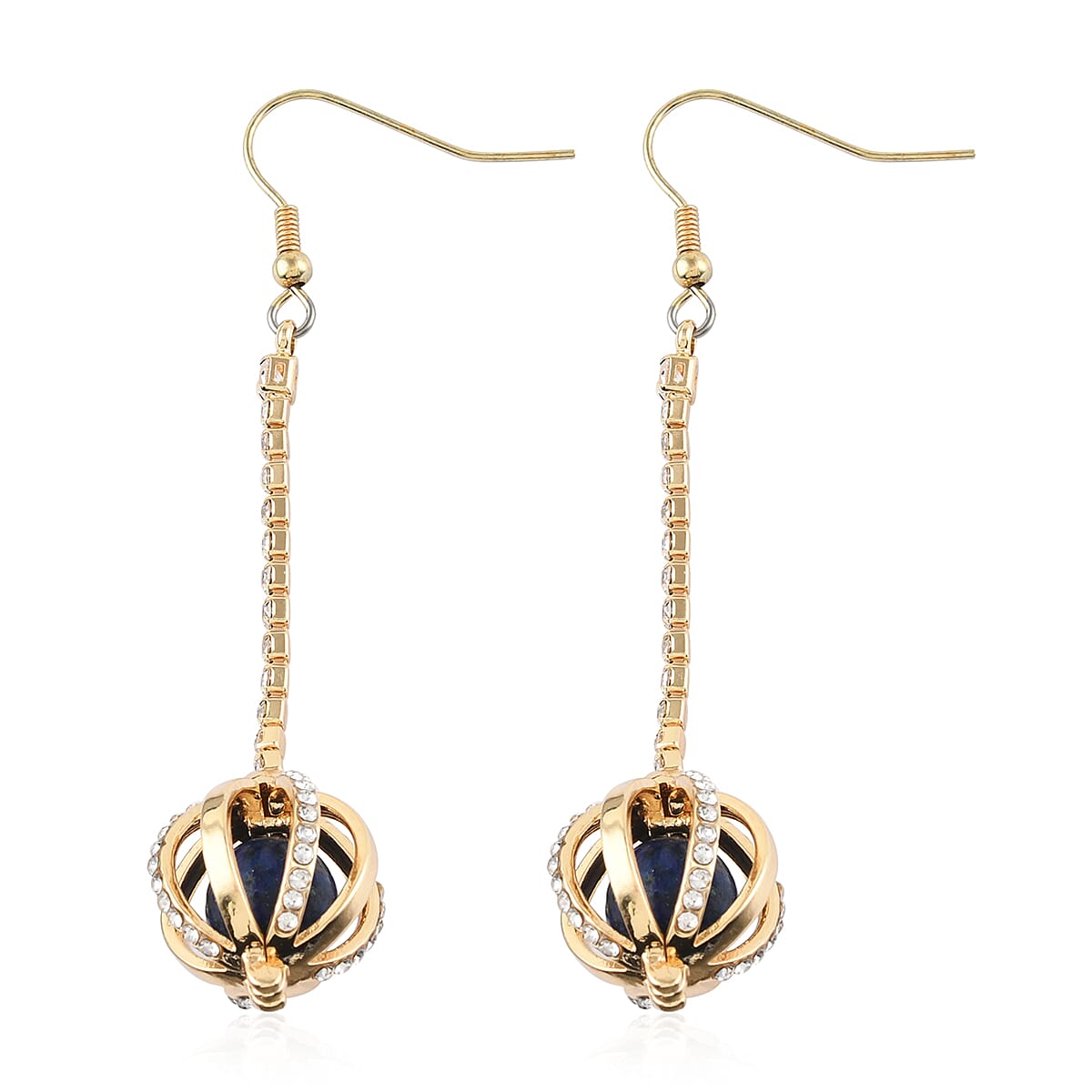 One Time Deal - Multi Agate Interchangeable Lever Back Lamp Earrings in Gold Tone 110.00 Ct.