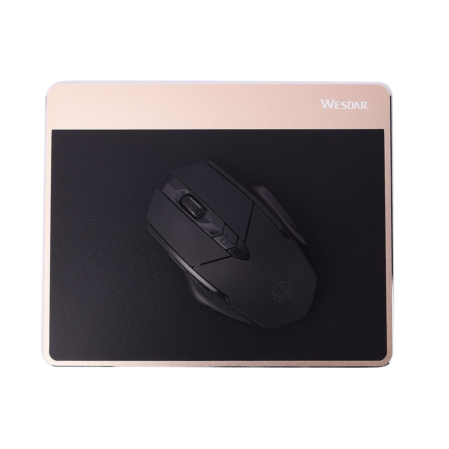 Wesdar Full Aluminum Mouse Pad with Anti Slip Rubber Back - Silver Colour