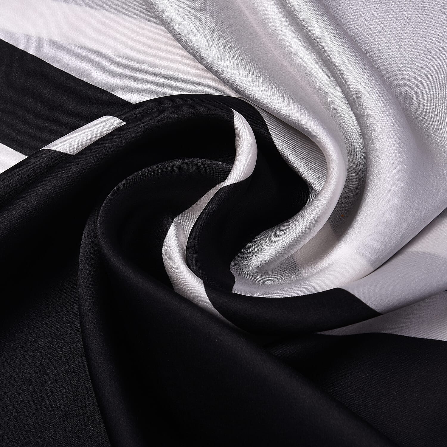 LA MAREY 100% Gloss Mulberry Silk Scarf in Monochrome (175x52cm)