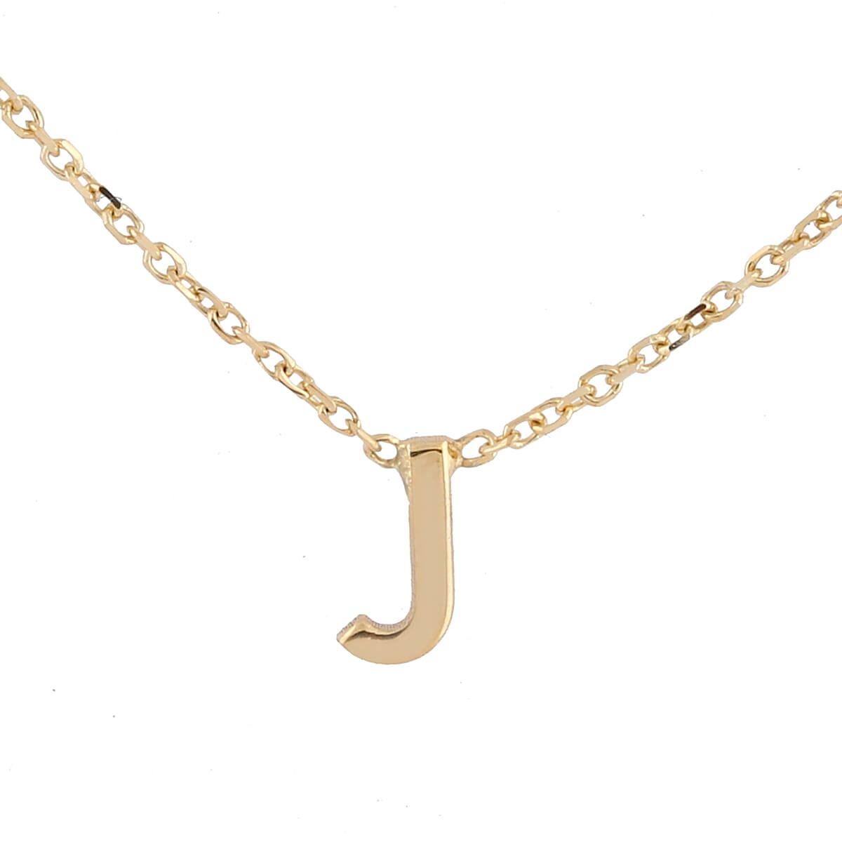 Hatton Garden Close Out - 9K Yellow Gold Initial J Necklace (Size 15 with 2 Inch Extender)