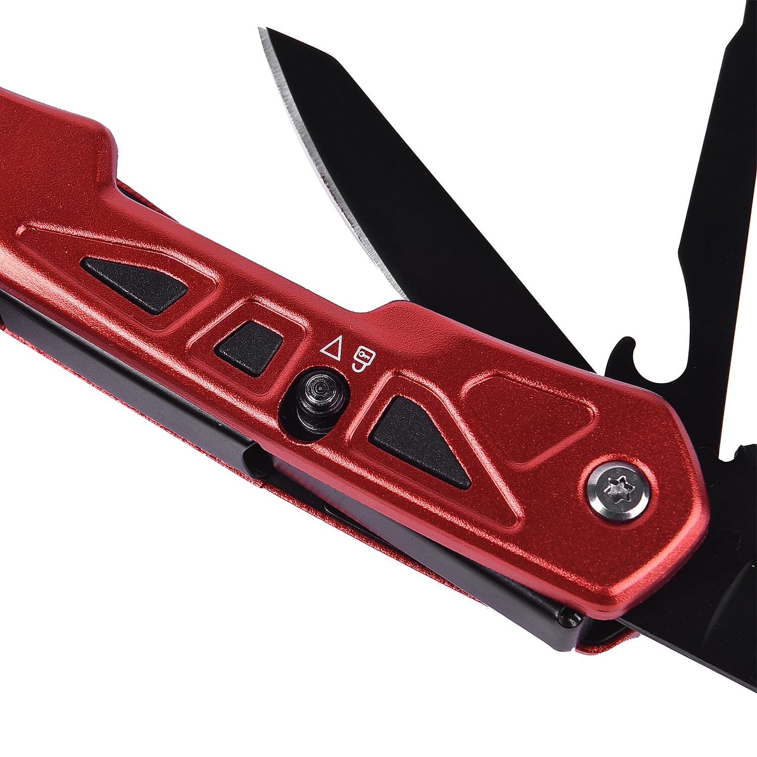 12 in 1 Multifunction Tools with Safety Lock in Red