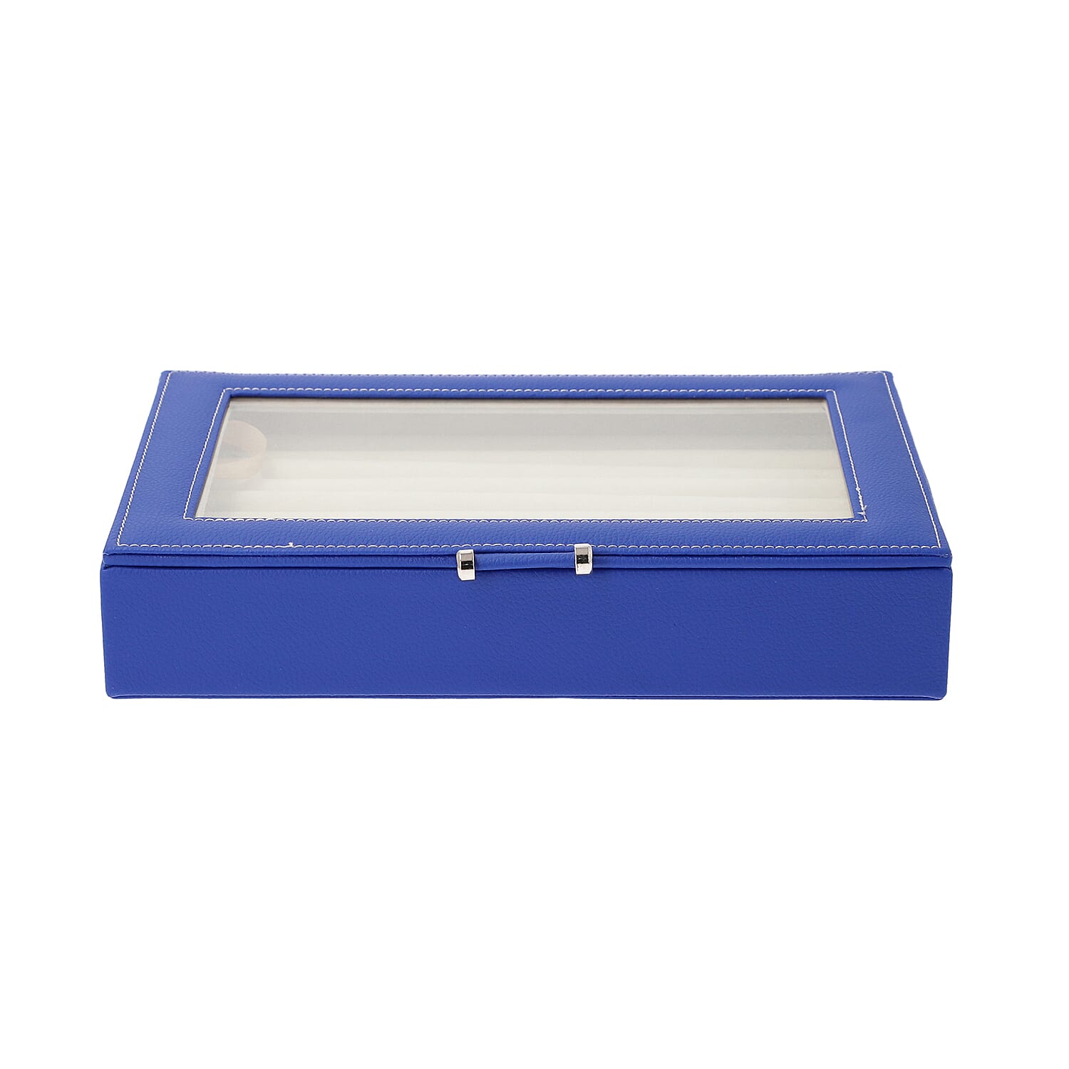 Royal Blue Ring Box with Anti-Tarnish Lining and Transparent Window (26.7x17.8x5.5cm)