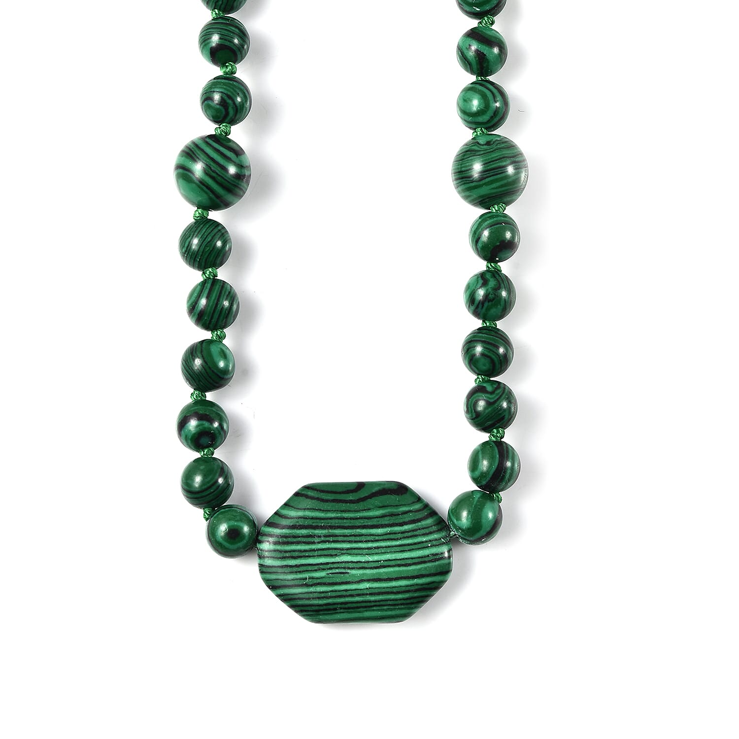 Malachite Bead Necklace (Size 18) with Magnetic Clasp 187.50 Ct.