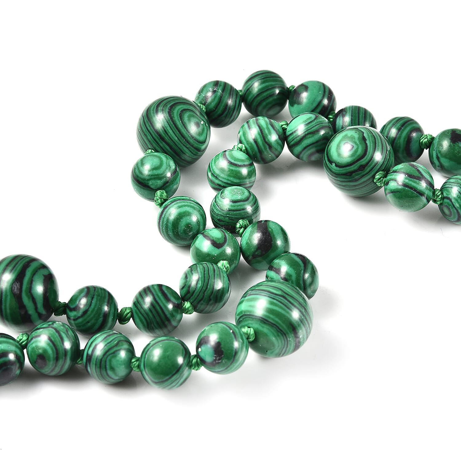 Malachite Bead Necklace (Size 18) with Magnetic Clasp 187.50 Ct.
