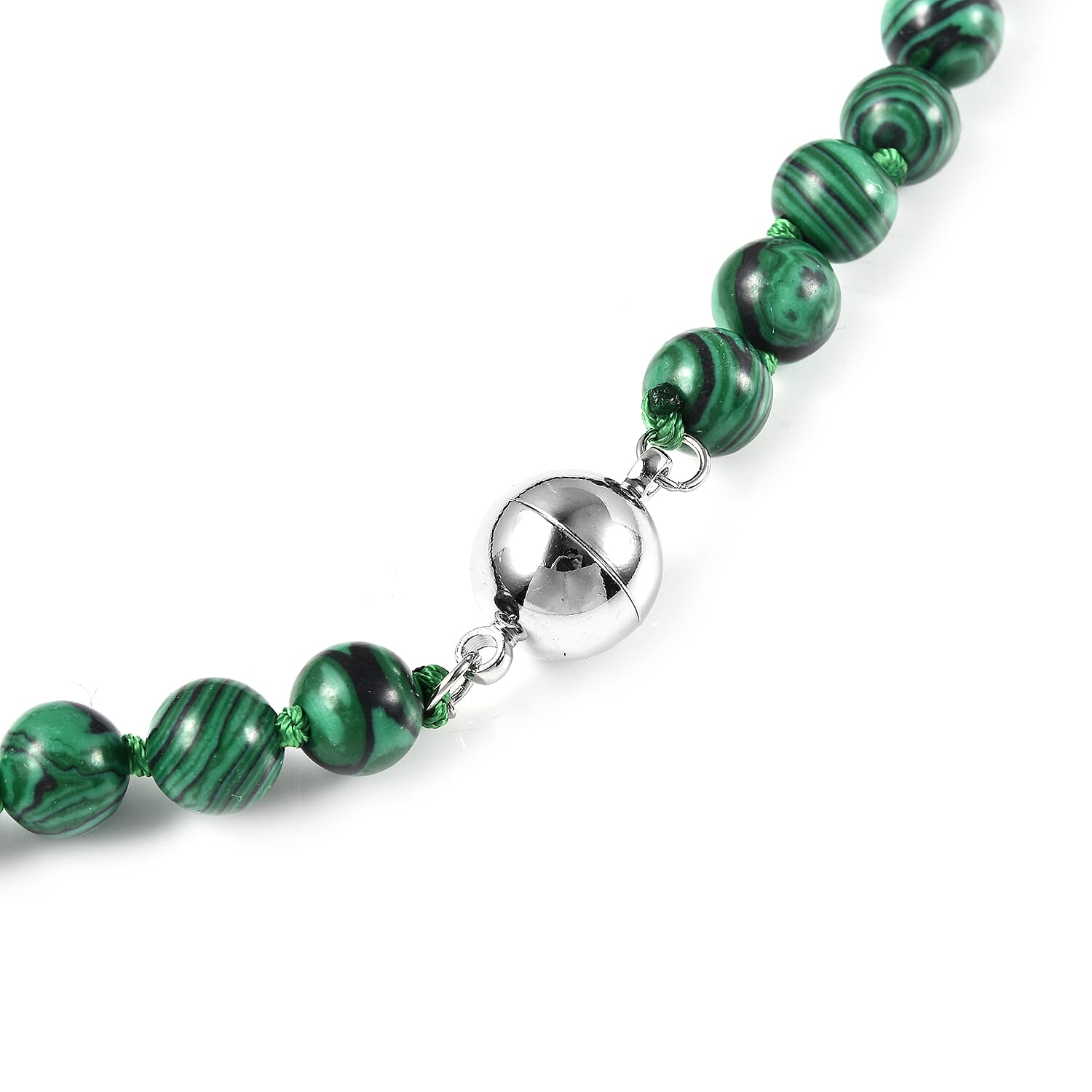 Malachite Bead Necklace (Size 18) with Magnetic Clasp 187.50 Ct.