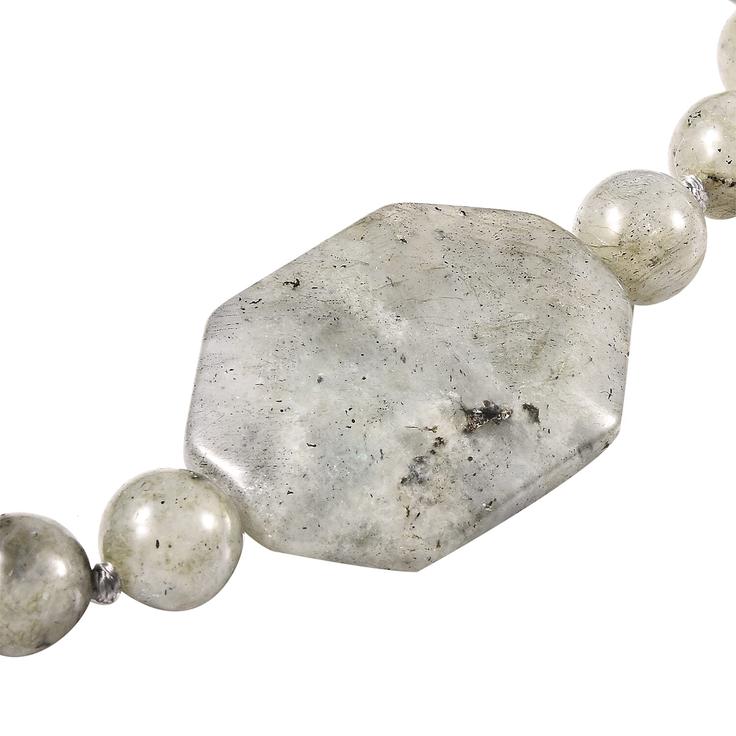 Labradorite Bead Necklace (Size 18) with Magnetic Clasp 258.50 Ct.