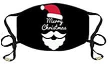 Christmas Theme Washable and Reusable Face Cover with Adjustable Earloops- Black