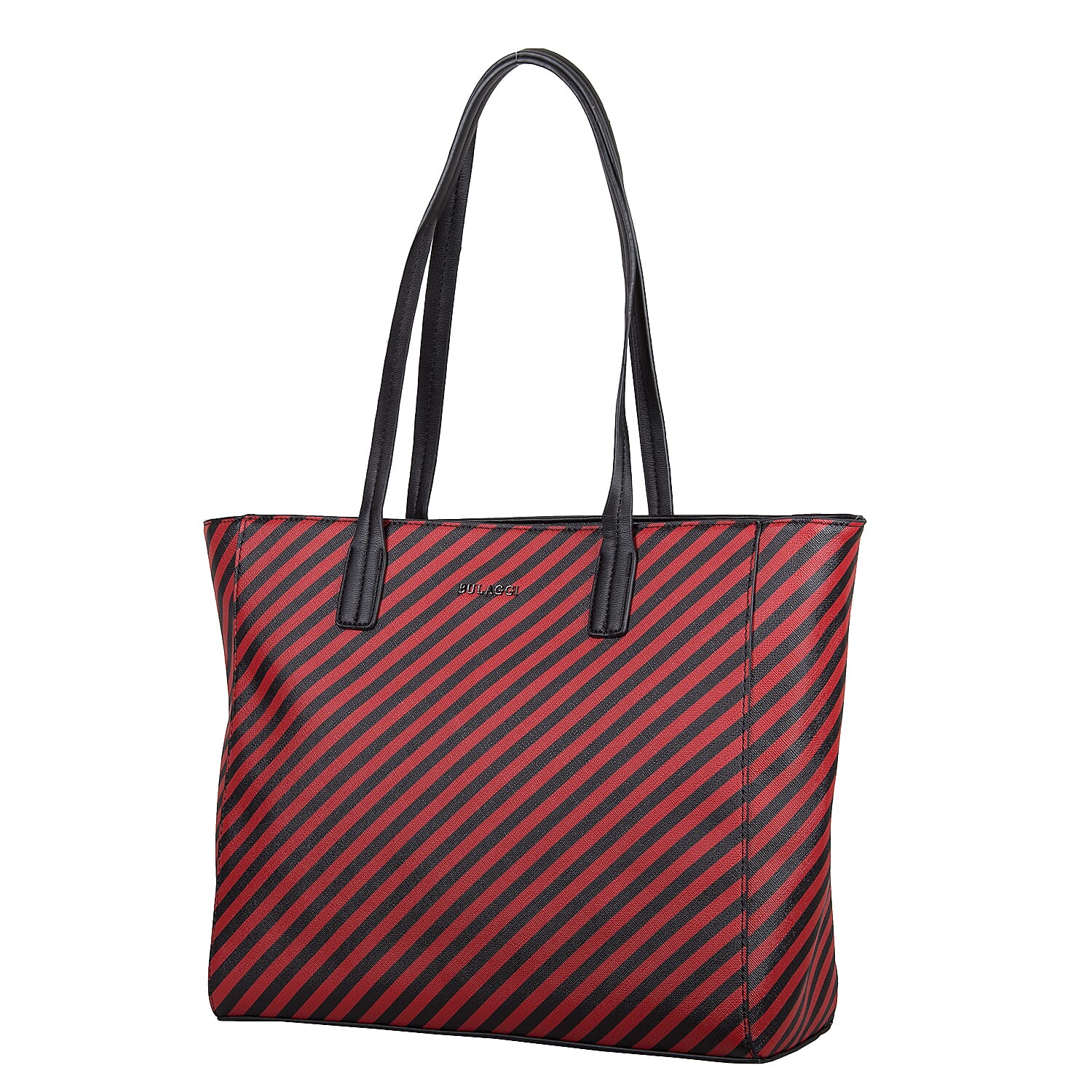 Bulaggi Collection - Sissy Stripe Pattern Shopping Bag (Size 33x30x10cm) - Red