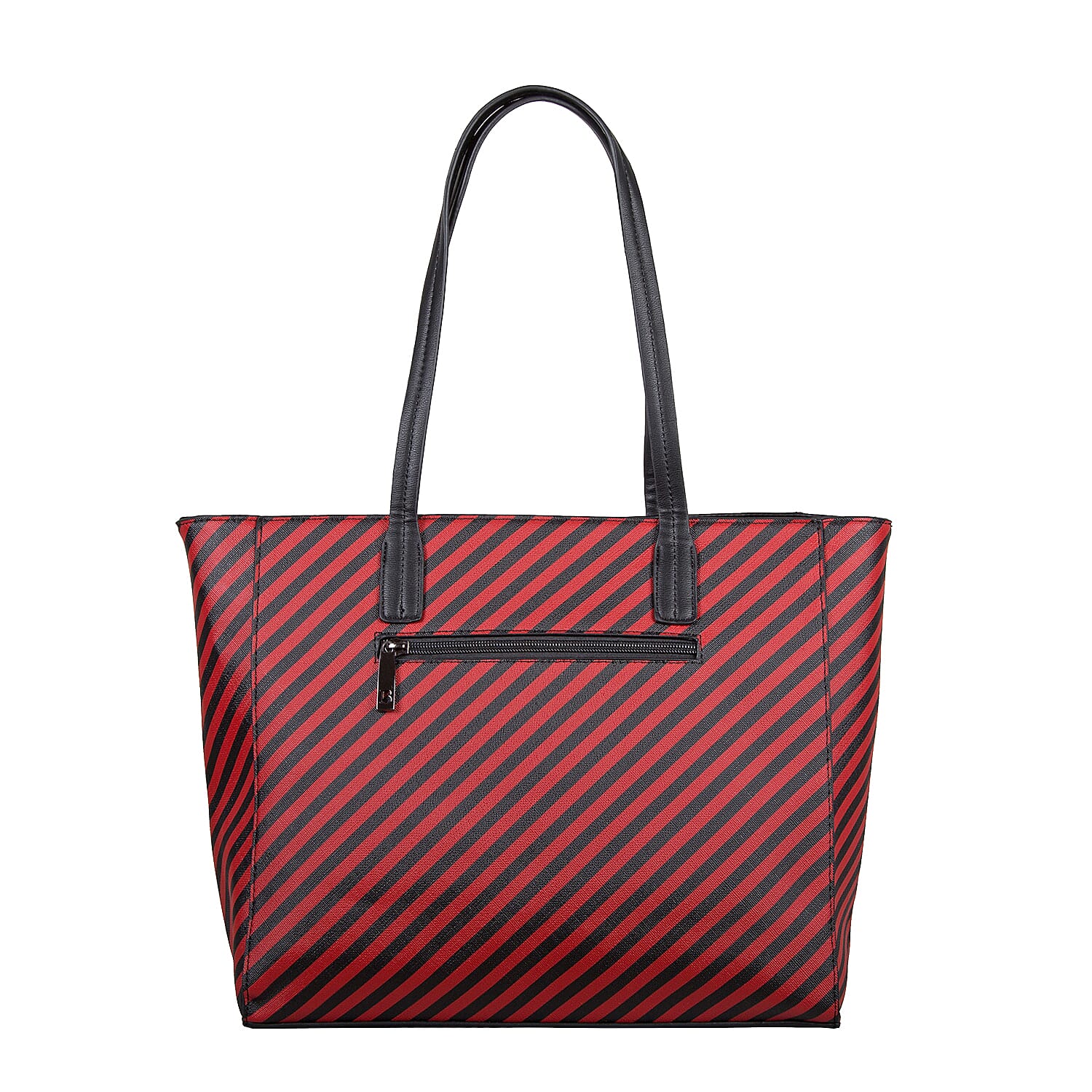 Bulaggi Collection - Sissy Stripe Pattern Shopping Bag (Size 33x30x10cm) - Red