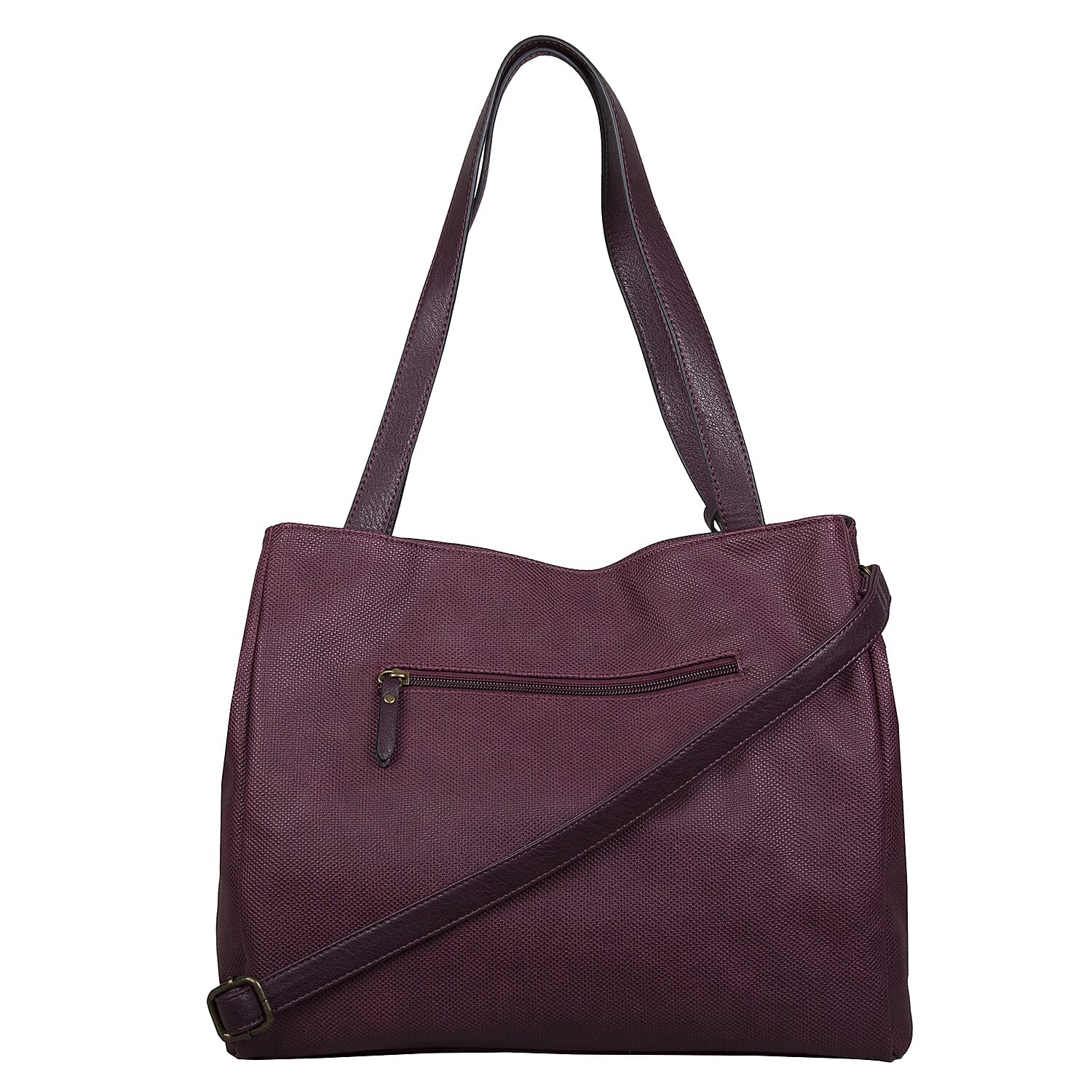 Bulaggi Collection - Gerbera Shopping Bag with Detachable Shoulder Strap and Tassel (Size 36x31x11cm) - Burgundy