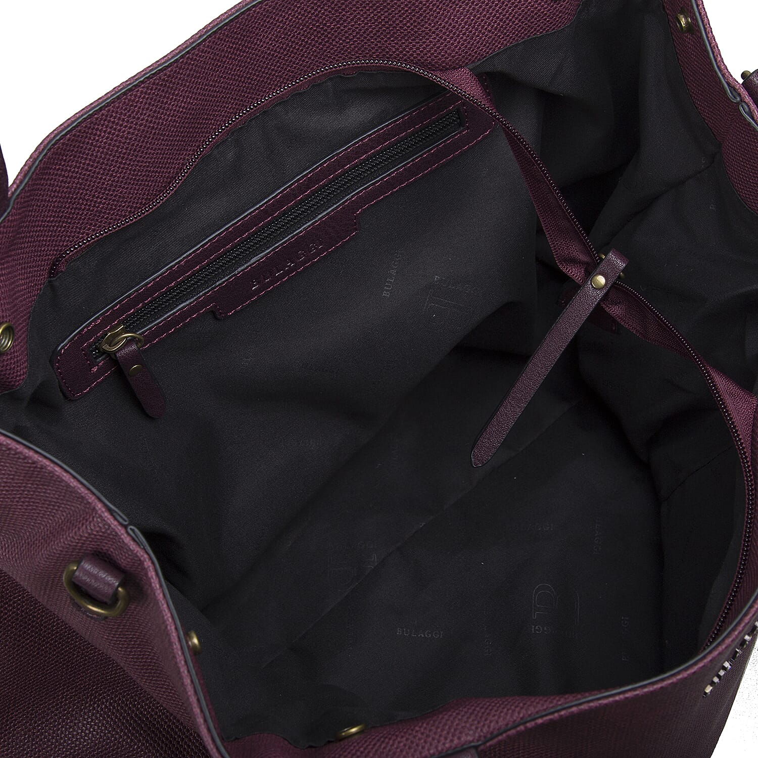 Bulaggi Collection - Gerbera Shopping Bag with Detachable Shoulder Strap and Tassel (Size 36x31x11cm) - Burgundy