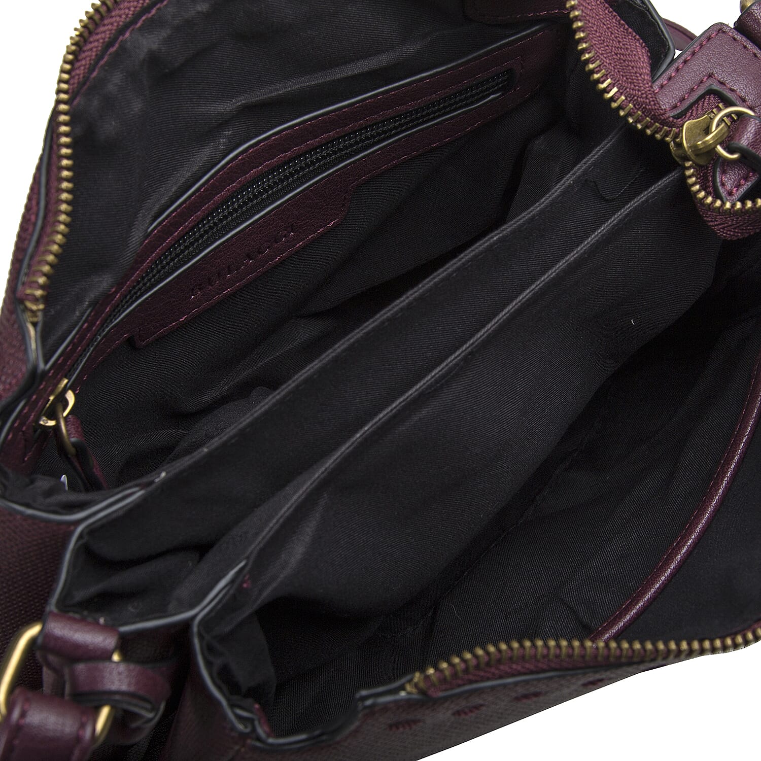 Bulaggi Collection - Gerbera Crossbody Bag with Adjustable Shoulder Strap and Detachable Tassel (Size 23x18x8cm) - Burgundy