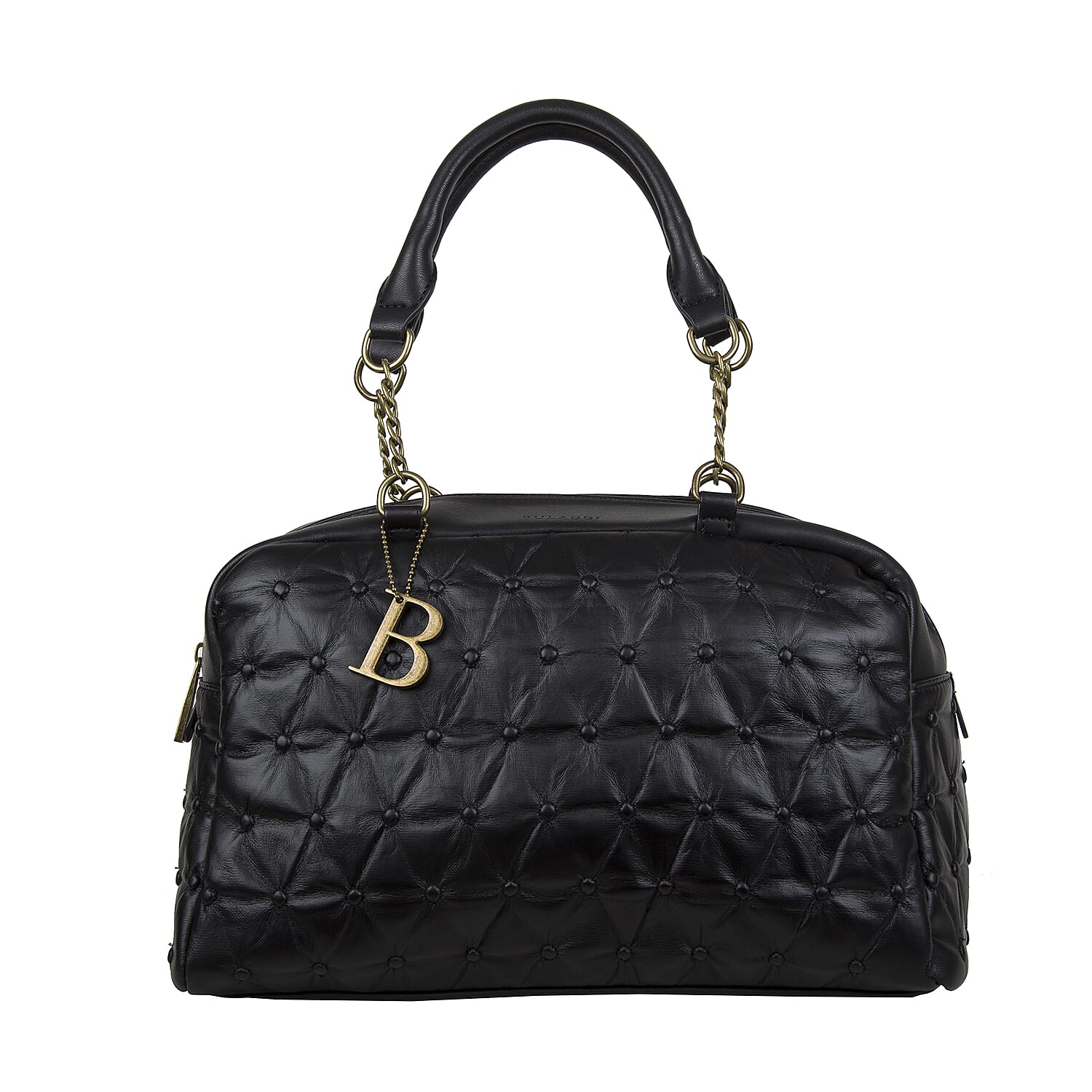 Bulaggi Collection - Chester Duffle Bag-Shoulder Bag with Zipper Closure and Detachable Strap (Size 34x23x13cm) - Black