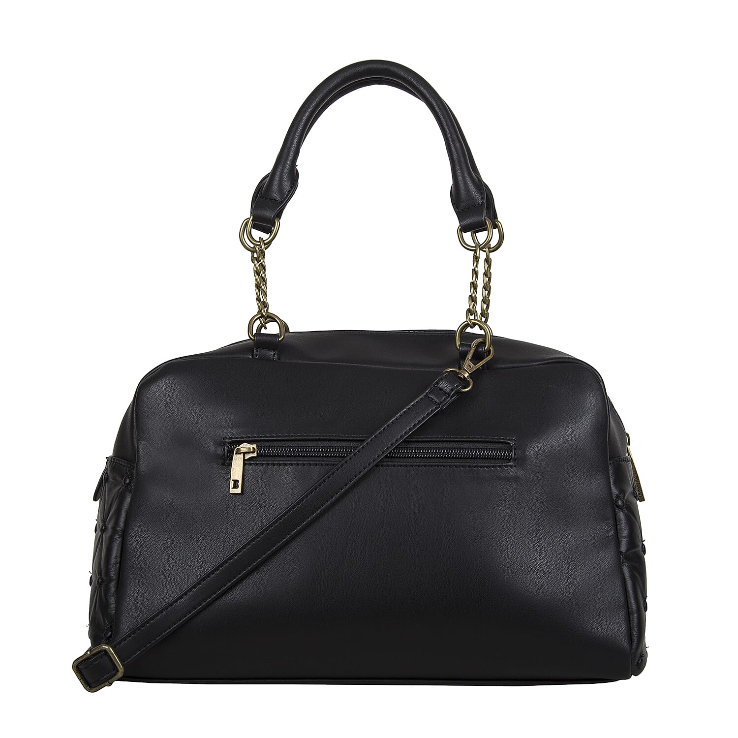 Bulaggi Collection - Chester Duffle Bag-Shoulder Bag with Zipper Closure and Detachable Strap (Size 34x23x13cm) - Black