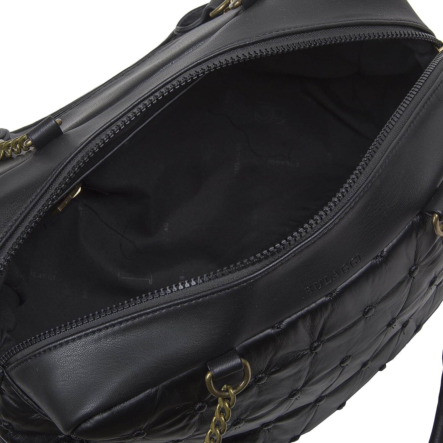 Bulaggi Collection - Chester Duffle Bag-Shoulder Bag with Zipper Closure and Detachable Strap (Size 34x23x13cm) - Black