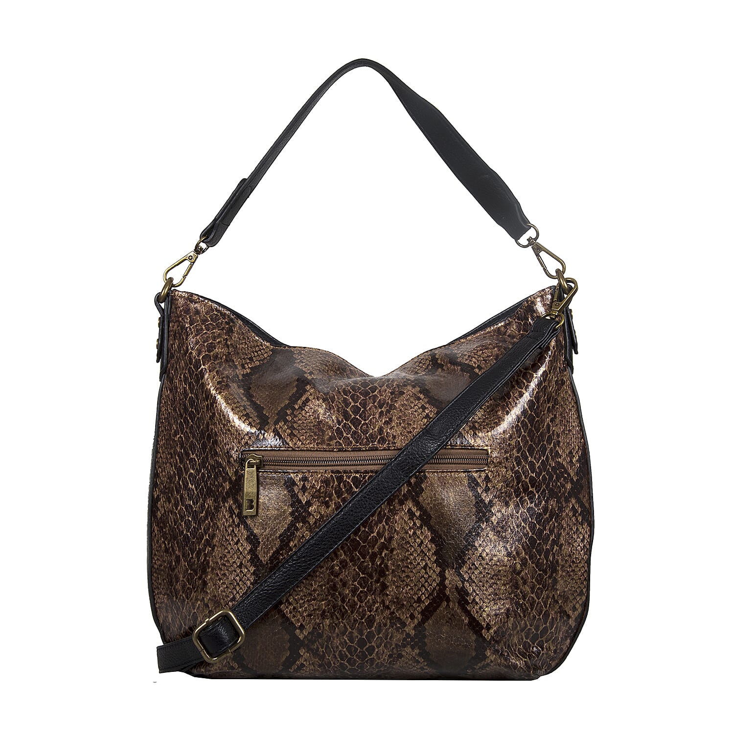 Bulaggi Collection - Protea Snake Print Hobo Shoulder Bag (Size 25x28x10cm) - Camel