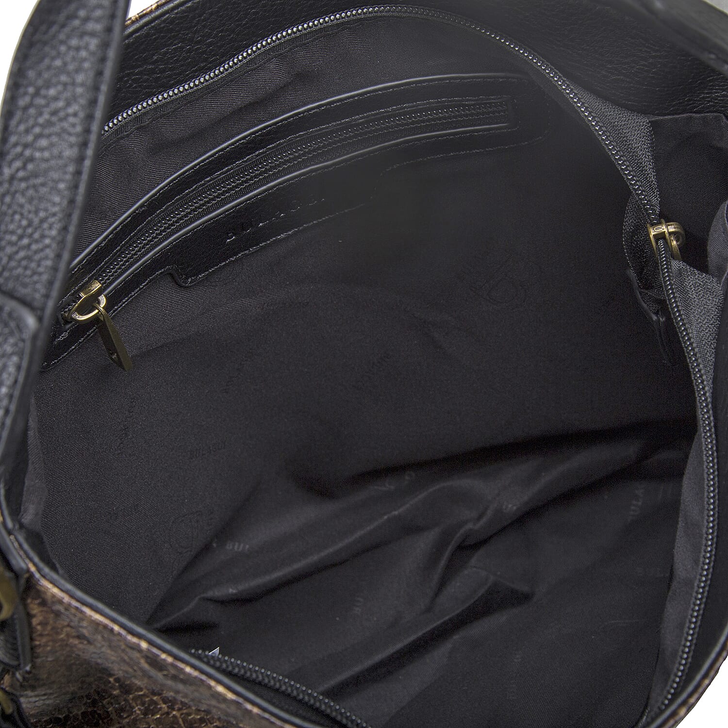 Bulaggi Collection - Protea Snake Print Hobo Shoulder Bag (Size 25x28x10cm) - Camel