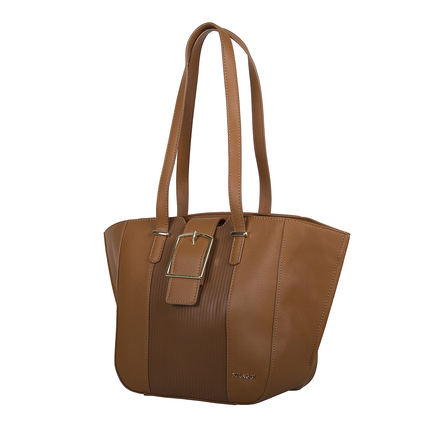 Bulaggi Collection - Delphinium Shopping Bag with Buckle (Size 40-30x26x13cm) - Camel