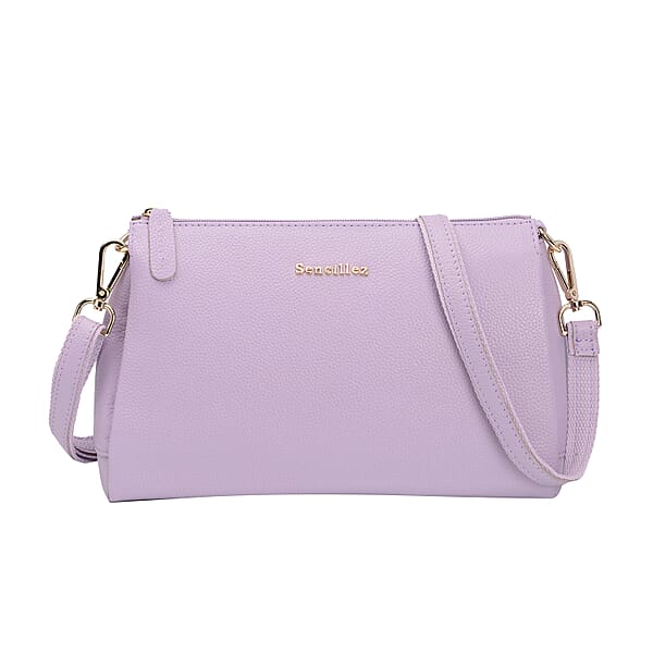 SENCILLEZ 100 Genuine Leather Crossbody Bag with Zipper Closure and Detachable Shoulder Strap