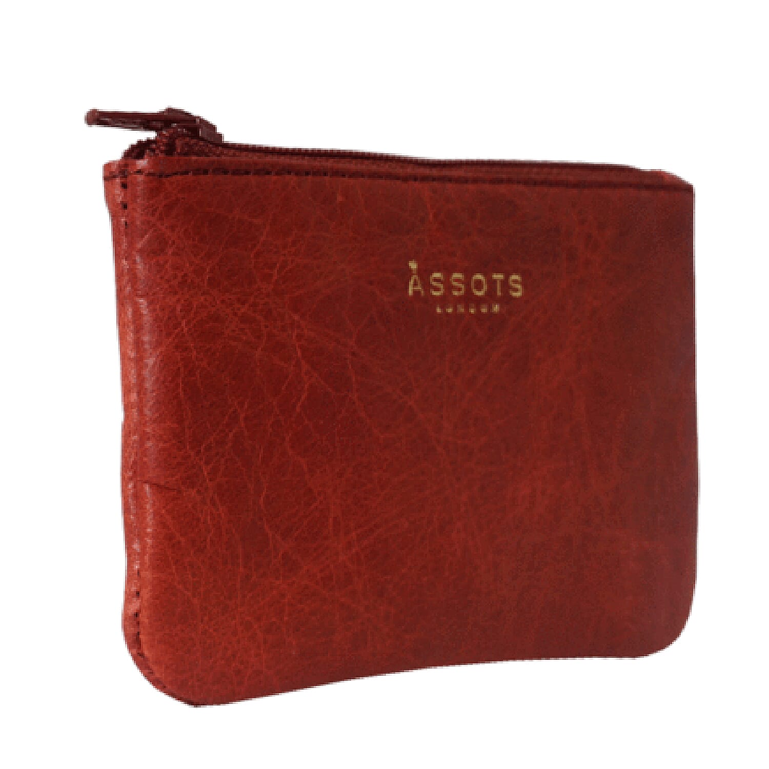 Assots London  Full Grain Leather Zip Top Coin Purse (Size 12x8cm) - Red
