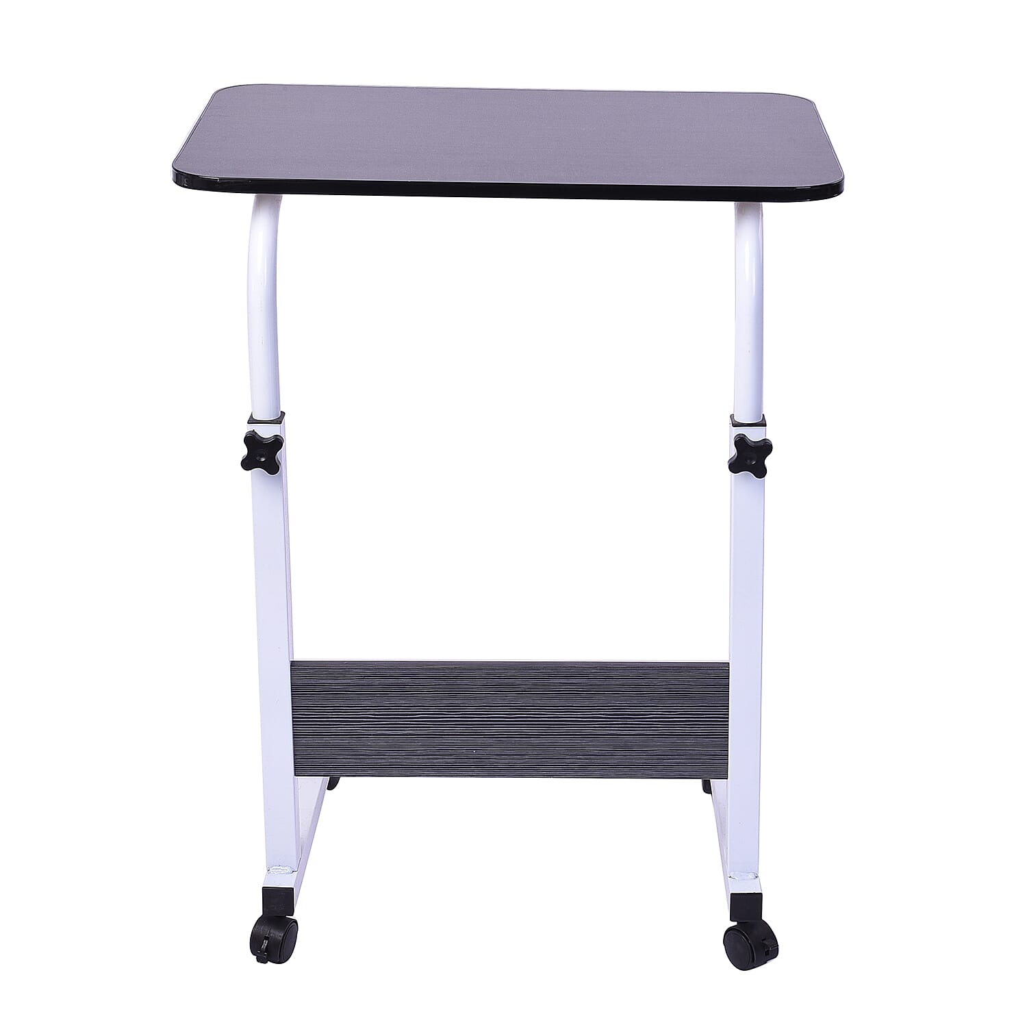 Movable and Adjustable Height Table with Wheels in Black Colour