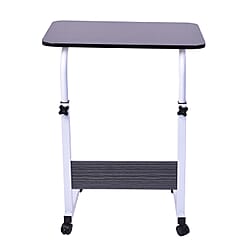 Super Find- Movable and Adjustable Height Table with Wheels in Black Colour