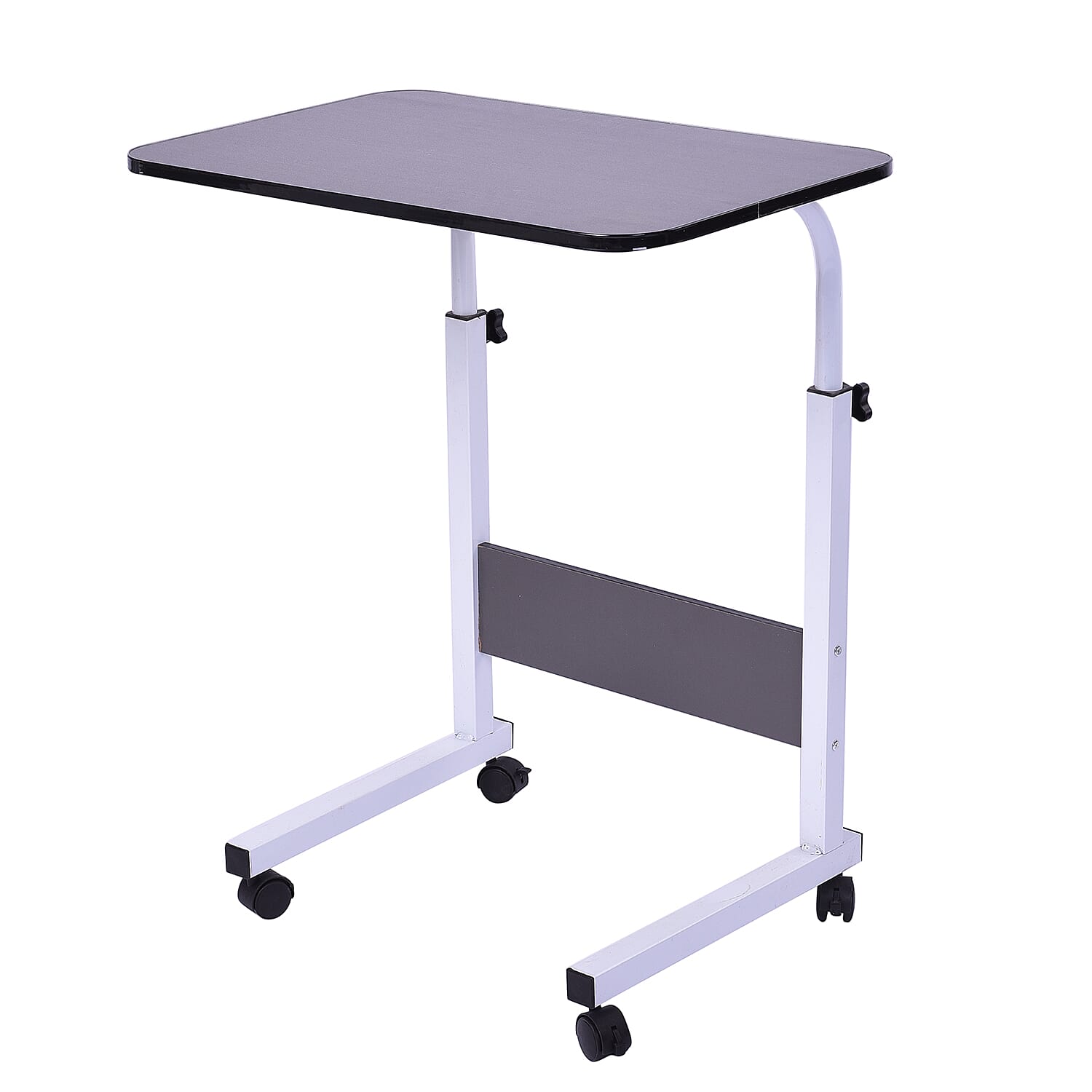 Movable and Adjustable Height Table with Wheels in Black Colour