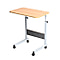 Movable and Adjustable Height Table with Wheels in Wood Colour