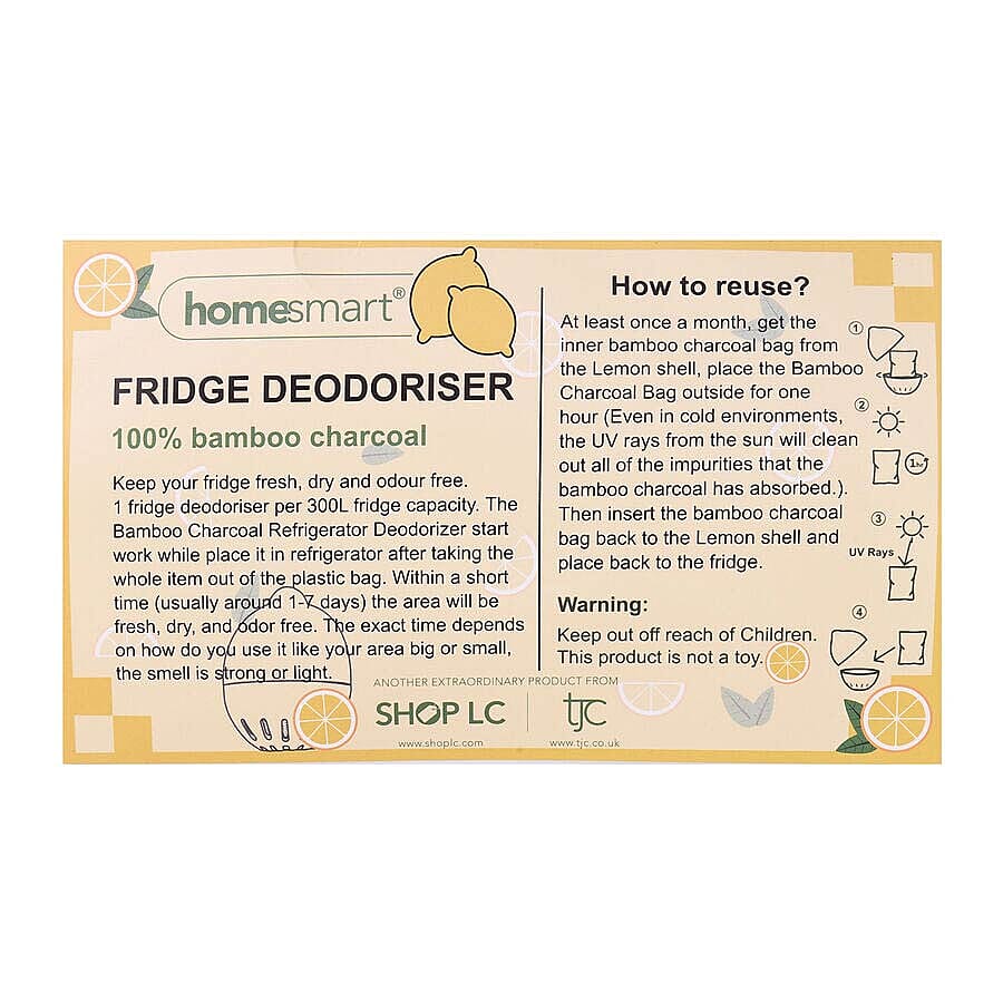 Set of 2 - HomeSmart Lemon Shaped Refrigerator Deodorizer