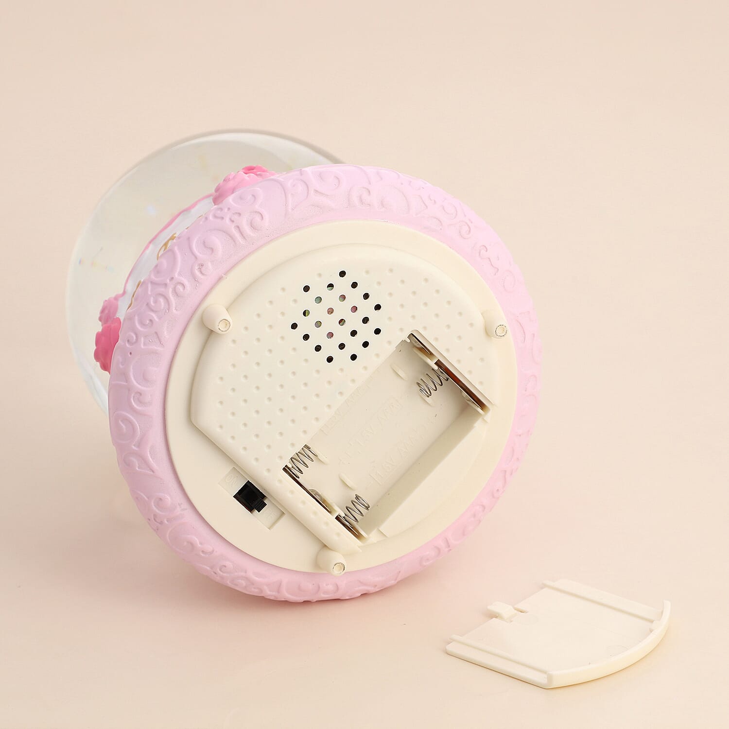 LED Colour Changing Musical Glass Water Globe with Glitter -Angel and Dove (Size 15)