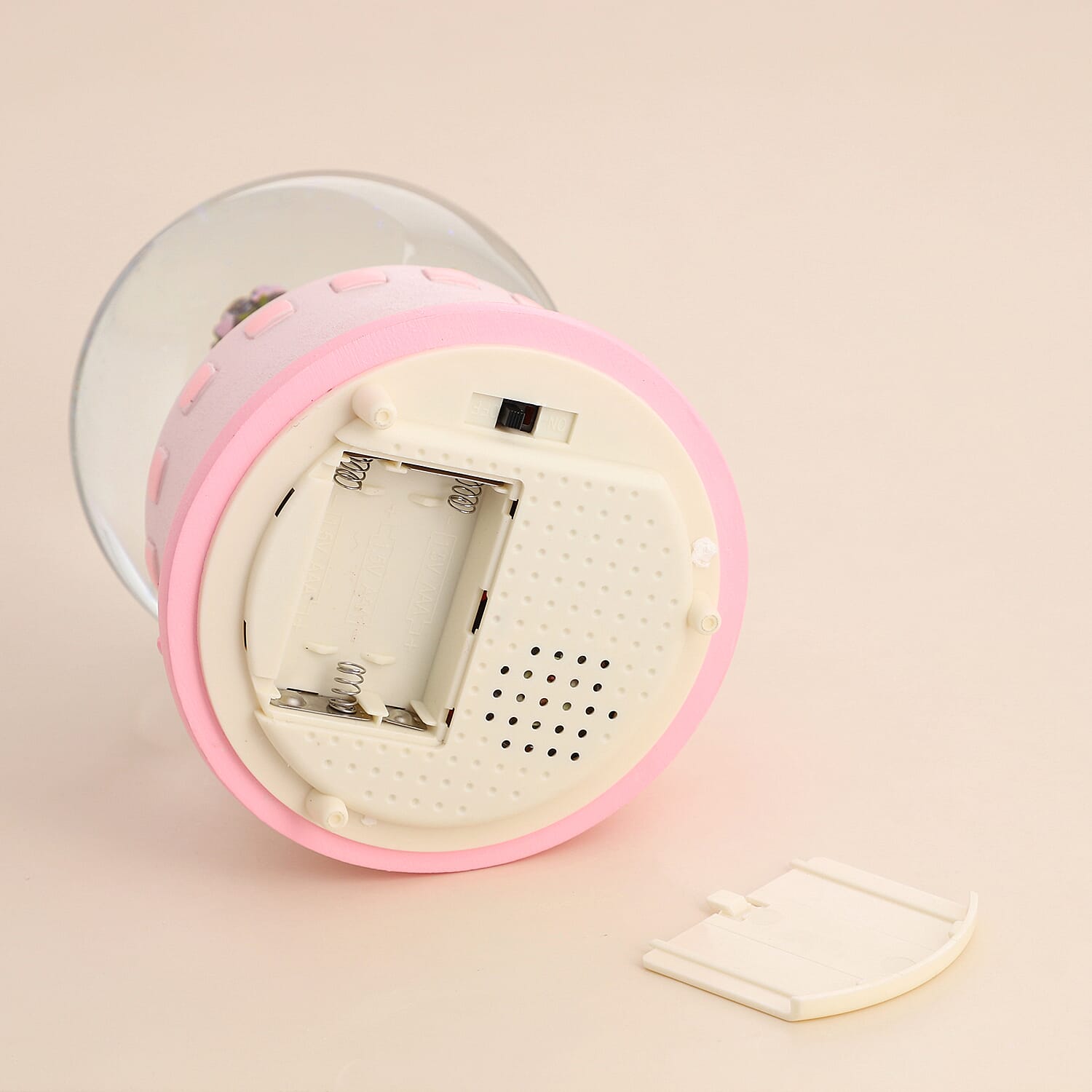 LED Colour Changing Musical Glass Water Global with Glitter - Angel with Heart (Requires 3xAAA Batteries - Not Inc) (Size 15)