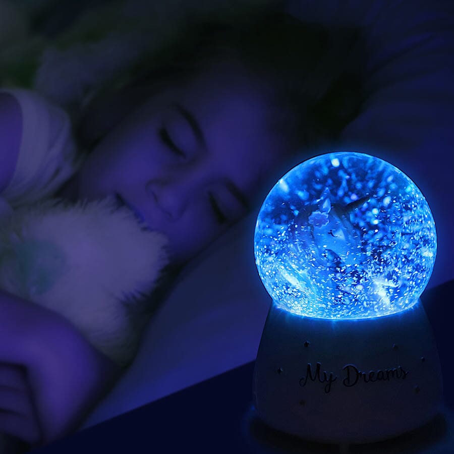 Unicorn and Girl Water Globe with Music and Glitter - (Requires 3xAAA Batteries - Not Inc)