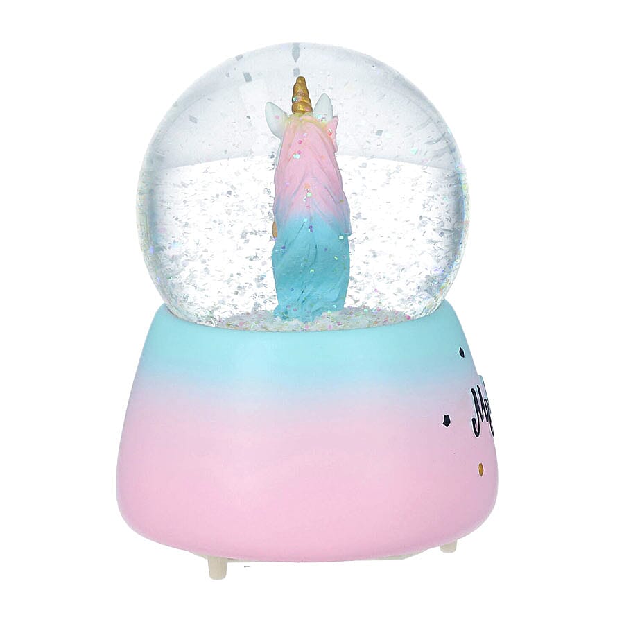 Unicorn and Girl Water Globe with Music and Glitter - (Requires 3xAAA Batteries - Not Inc)