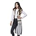 LA MAREY Tribal Pattern Hooded Long Cardigan - Grey