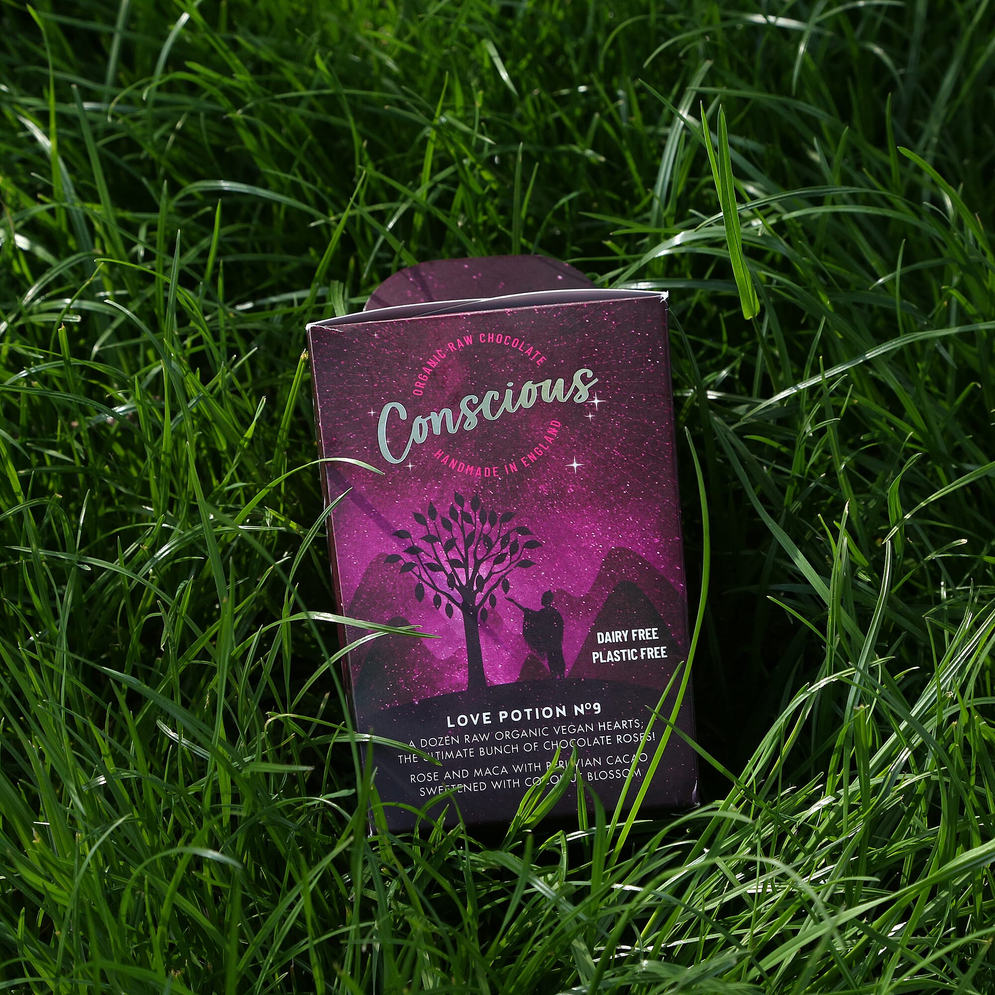 The Raw Chocolate Company Love Potion Organic Raw Chocolate Hearts Gift Box. 180 grams